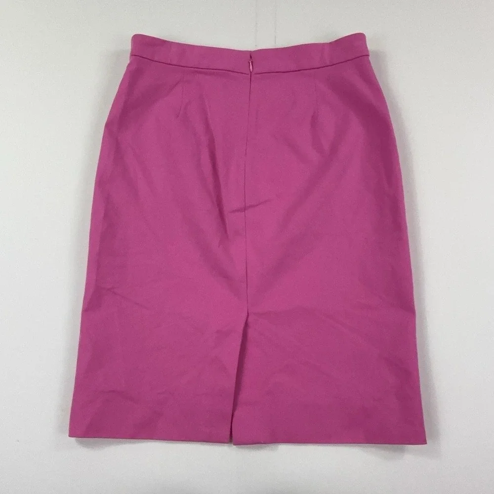 J.Crew No. 2 Skirt Womens 6 Pink Twill Pencil Knee Length Lined Stretch Office